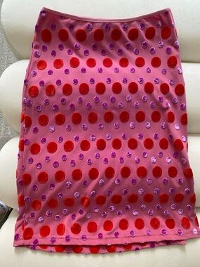 SYRUP VINTAGE SKIRT WITH VELVET DOTS, SIZE XS